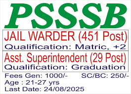 DSSSB JAIL WARDER VACANCY